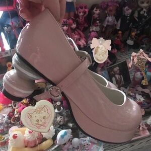 *RARE* 🍰 DearMyLove pink macaron Mary Jane heels size 6 6.5 womens lolita egl